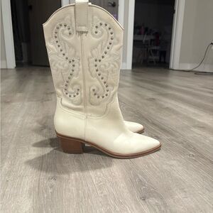 Dolce Vita Cream Heeled Western Boots